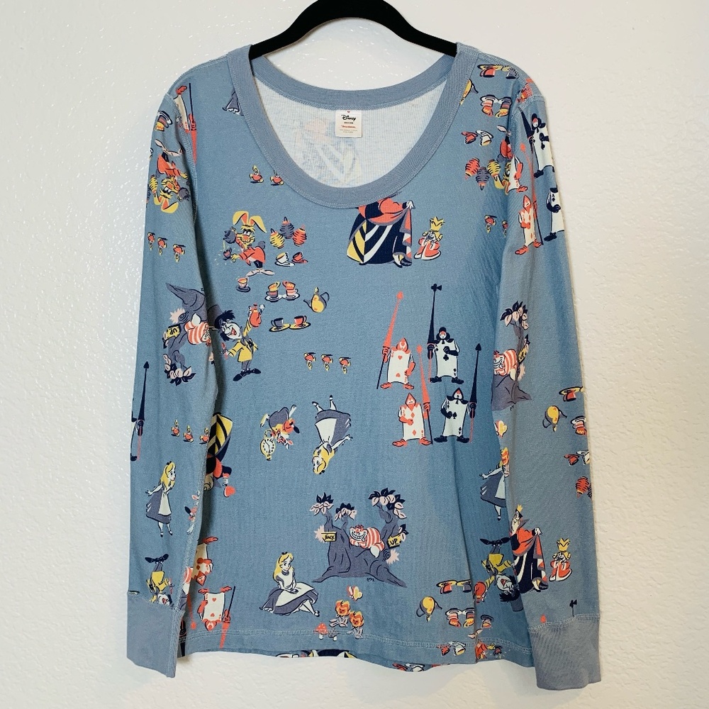 Disney Hanna Andersson Alice in Wonderland Pajama Top Women's Medium Whimsical